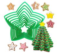 GWHOLE Lot de 10 Emporte-Pièces Emporte Pièce en Forme d'Étoile Moule à Biscuits Pentagramme en Plastique pour Noël Biscuits Pâtisseries Cookies Gâteaux
