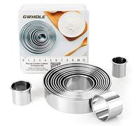 GWHOLE Lot de 12 Emporte-pièces Rond 3-12cm en Acier Inoxydable pour Biscuits Fondant Donuts Pâte Muffins Gâteaux