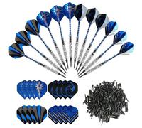 GWHOLE Lot de 12 Fléchettes à Pointe Souple avec 16 Ailettes, 200 Pointes pour Cible Eectronique