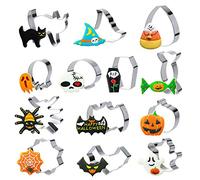 Gwhole Lot de 13 Emporte-Pièces de Halloween Moule à Biscuits Patisserie Decoupoir Coupe-pâtes Forme de Chauve-Souris Citrouilles Fantômes…