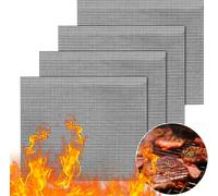 Gwhole Lot de 4 grilles de barbecue, filet de barbecue réutilisable et découpable, tapis de cuisson antiadhésif pour yaourtières et four - 40 x 33 cm