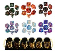 GWHOLE Lot de 42 Dés Polyédriques Couleurs du Ciel étoilé pour Jeux de Rôle Jeux de Table Donjons et Dragons Jeu de Dés Double-Couleur