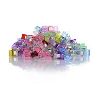 Gwhole Lot de 60 Pcs Clips Pinces 2.7cm x 1cm en Plastique pour Reliure Couture Artisanat