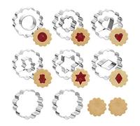 Gwhole Lot de 8 Emporte-Pièces Linzer Noël en Acier Inoxydable Moule à Biscuits Patisserie Decoupoir Cookie Décoration de Gâteau