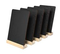 GWHOLE Mini Tableau Noir en Bois avec Support de Base Lot de 5 Petits Tableaux Double Face 20×14cm Ardoise Craie Ardoise Effacable pour Anniversaire Mariage Restaurant Café