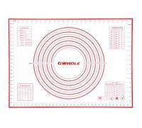 GWHOLE Tapis Silicone Patisserie Tapis de Cuisson en Silicone Anti-adhésif Rouge Tapis de Pâte avec Mesures 70 x 50 cm Pour Pâtisserie, Pizza et Biscuits