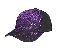 GWINDI Casquette de baseball réglable pour hommes et femmes, casquette de baseball hip-hop, casquettes de course à pied, chapeaux de papa, Belles paillettes violettes, taille unique