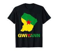 Gwiyann Créole Guyane Fierté Identité Drapeau Territoire T-Shirt