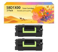 GWJJMK Ensemble de Cartouches de Toner Haute capacité 58D1X00 Compatible Fonctionne avec Les imprimantes MS725dvn MS826de MX721ade MX722ade MX722adhe Couleurs Vives à Haut rendement 2*Black