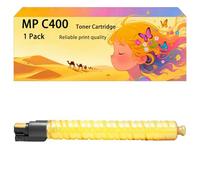 GWJJMK Ensemble de Cartouches de Toner Haute capacité Compatible 842038 842039 842040 842041 Fonctionne pour Ricoh Les imprimantes Aficio MP C300 C300SR MP C400 C400SR MP C401 C401SR 1*Yellow