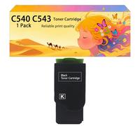 GWJJMK Ensemble de Cartouches de Toner Haute capacité Compatible C540H1KG C540H1CG C540H1MG C540H1YG Fonctionne pour Les imprimantes C540 C543 C544 C546 X543 X544 X546 X548 1*Black