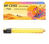 GWJJMK Ensemble de Cartouches de Toner Haute capacité Compatible MP C3502 841735 841736 841737 841738 Fonctionne avec Les imprimantes pour Ricoh Aficio MP C3002 C3502 C3002RM C3502RM 1*Yellow