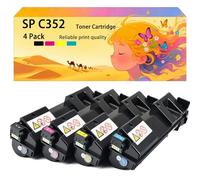 GWJJMK Ensemble de Cartouches de Toner Haute capacité compatibles 408215 408216 408217 408218 Fonctionne pour Ricoh Les imprimantes SP C352DN et SP C350, Couleurs Vives à Haut rendement 4*Colors