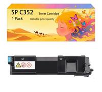 GWJJMK Ensemble de Cartouches de Toner Haute capacité compatibles 408215 408216 408217 408218 Fonctionne pour Ricoh Les imprimantes SP C352DN et SP C350, Couleurs Vives à Haut rendement 1*Cyan