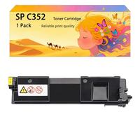 GWJJMK Ensemble de Cartouches de Toner Haute capacité compatibles 408215 408216 408217 408218 Fonctionne pour Ricoh Les imprimantes SP C352DN et SP C350, Couleurs Vives à Haut rendement 1*Yellow