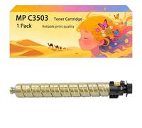GWJJMK Ensemble de Cartouches de Toner Haute capacité compatibles 841817 841818 841819 841820 fonctionnant pour Ricoh Les imprimantes MP C3003 C3004 C3004ex C3503 C3504SP Couleurs Vives et 1*Yellow