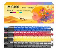GWJJMK Ensemble de Cartouches de Toner Haute capacité compatibles 842374 842375 842376 842377 Fonctionne pour Ricoh Les imprimantes IM C400F IM C400SRF, Couleurs Vives à Haut rendement 4*Colors
