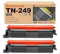 GWJJMK Ensemble de Cartouches de Toner Haute capacité compatibles TN-249BK TN-249C TN-249M TN-249Y Fonctionne avec Les imprimantes HL-L8230CDW HL-L8240CDW MFC-L8340CDW L8390CDW 2*Black