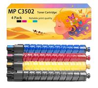 GWJJMK Kit de Cartouches de Toner Haute capacité Compatible MP C3502 841647 841648 841649 841650 Fonctionne avec Les imprimantes pour Ricoh Aficio MP C3002 C3502 C3002RM C3502RM 4*Color