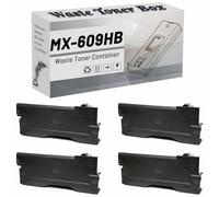 GWJJMK MX-609HB MX609HB Boîte de Toner usagé conteneur de Remplacement Compatible pour imprimantes pour Sharp MX-M2630 M3050 M3070 M3570 M3571 M4071 M6071 fiabilité et longévité 4 Pack