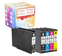 GWJJMK T04B1 T04B2 T04B3 T04B4 Cartouche d'encre Noire Et Couleur Compatible Remplaçant L'imprimante pour Epson Workforce Pro WF C8190DW C8190DTW C8610DWF C8690DWF 1 Set+1 Black