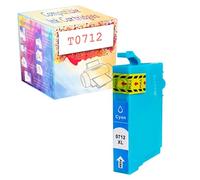GWJJMK T0711 T0712 T0713 T0714 Remplacement Compatible en Cartouche en Cartouche en Noir Et Couleur pour Epson D78 D92 DX7000F DX5000 DX4050 DX4000 DX4400 DX4450 Cyan
