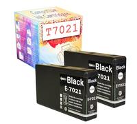 GWJJMK T7021 T7022 T7023 T7024 Remplacement Compatible en Cartouche À Encre Noir Compatible pour Epson WP 4025 4015 4525 4545 4595 Imprimante 2 Black