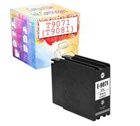 GWJJMK T9081 T9082 T9083 T9084 T9071 T9072 T9073 T9074 Remplacement Compatible en Cartouche À Encre Noir Et Couleur pour Epson WF-6090DW Black