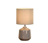 GWJKG 12,99 Pouces Petite Lampe Table Tactile Moderne, Abat-Jour Tissu, Base en céramique, adapté la Salle Manger de Chambre à Coucher adaptée Salon, dortoir, au Bureau, (Gris)
