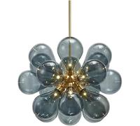 GWJKG 18 lumières Nouvelles décoration créative Bald Mid Century Milk Globe Spoutnik Bubble Chandelier Fixing Plafond Boule Suspension Pendre pour Salle à Manger Salon de Cuisine (Bleu)