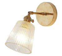 GWJKG Adjustable Brass Finish with Clear Shade for Bedroom Hotel and Restaurant Walls - Vintage Style