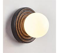 GWJKG Application en Pierre Grotte Noire Ombre Verre Blanc Rond au Globe, Lampe Murale intérieure avec Socket G9 Interrupteur chaîne Traction, Dispositif d'éclairage de décoration Artistique pour