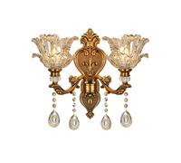 GWJKG Applique en Cristal Bougie Vintage, Lampe Murale Double tête Chevet Chambre à Coucher de Couloir d'escalier Appliques murales