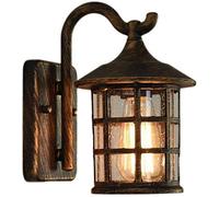 GWJKG Applique murale méditerranéenne extérieure en verre Shade Aluminium Antique Retro Garden Lanterns for extérieur, Walldor, Courtyard, Patio, Terrace Traditional Waterproof
