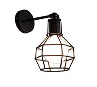 GWJKG Applique murale rétro en fer métallique réglable Vintage Industrial Opening Wire Cage Shade Wall Lamp Antique Iron Wrought Wall Light Fixture for Stairs Bar ClubWaterproof