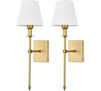 GWJKG Appliques Modernes Piles à Batterie Définir télécommande des lumières murales dimmables de la Lampe Murale d'art en Tissu Facile Couloir pour Le Coucher