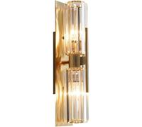 GWJKG Appliques murales Vintage Long Strip Palest Gold Crystal Mur Light Bar vers Le Bas Éclair