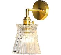 GWJKG Assymer d'applications murales Or Moderne, Lampe cuivre avec Abat-Jour en Verre, éclairage Mural intérieur Chambre à Coucher, Salon, Couloir, lumière Murale décorative contemporaine pour