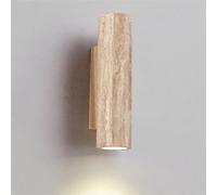 GWJKG Assymer la Masse Moderne, Long Cylindre linéaire Lampe Murale avec marbre Vintage Accents Bois, éclairage Mural intérieur pour Chambre à Coucher, Salon, Couloir, décoration de Ferme, Lampes