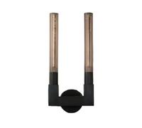 GWJKG Barre lumière linéaire Milieu du siècle Chambre à Coucher Or Long Tube en Verre Salle Bain vanité Lampe sur Miroir Fermier, Application Murale Industrielle Noire pour la Cuisine de Salon au