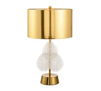 GWJKG Bedside Decorative Metal Glass Leaves Blade Desk Lamp Bedroom Table Lamps for Living Room (Color : White)