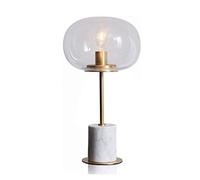 GWJKG Bedside Glass Lampshade Light European Creative Marble Nightstand Desk Lamp Bedroom Table Lamps for Living Room