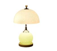 GWJKG Carved Glass Bedside Hardware Base Nightstand Lamp Wedding Decor Bedroom Table Lamps for Living Room Color Pink Size : 25 * 40c