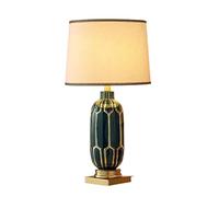 GWJKG Ceramic Green Glazed Gold Farmhouse Bedside Desk Nightstand Lamp Bedroom Study Home Office Table Lamps for Living Room Color : Remote Control Swit