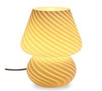 GWJKG Champignon Style rétro, Lampe Chevet translucide en Verre, adaptée Chambre, décoration de la Maison, Cadeau adapté Salon, dortoir, au Bureau, (Blanc à Rayures)