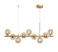 GWJKG CHANDELERS Chandelier 7-Light Mid Century Chandelier Pendant Light Black and Chandelier Globe Globe Globe Plafond Plafant Light for Living Room Bedroom Kitchen (Blanc) (7) (Amber)