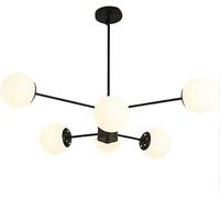 GWJKG Chandelier Chandelier Mid Century, lumières moléculaires créatives, Finitions Noires Mates Lampe de plafond5 Moderne, Nordique -Black. 12 tête (Noir., 6 têtes)