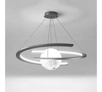 GWJKG Chandelier LED Moderne MODIÈRE CHANDELIQUE DIMMable Pendant Rond PRENDANT LEVAUX 3D PLANIQUE Planet LOCE Planet DE LAISE Blanc Plage Blanc Plage pour pour Les Chambres Chambres Chambre Salon