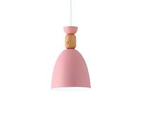 GWJKG Color Lamp Shade Style Pendant Light poignée en Bois Petits lustres E27 Base - Dome Suspendu au Plafond Compatible avec Les Clubs Restaurants du Bar Manger, chande à LED