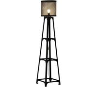 GWJKG Corner Industrial Style Metal Tall Sturdy Base Standing with Black Mesh Shade High Pole Lamp Floor Lamps for Living Room